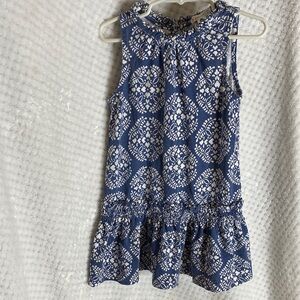 Crewcuts blue and off White Print Dress